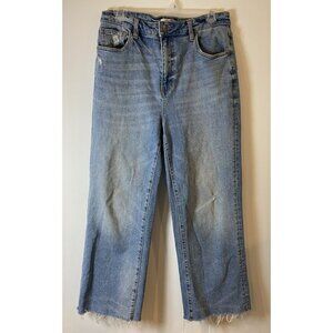 Oliver Logan Jeans Wide Leg Crop Raw Hem Size 30